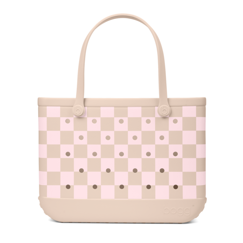 Original Bogg Bag – Checkered Linen/ Pink Marshmallow