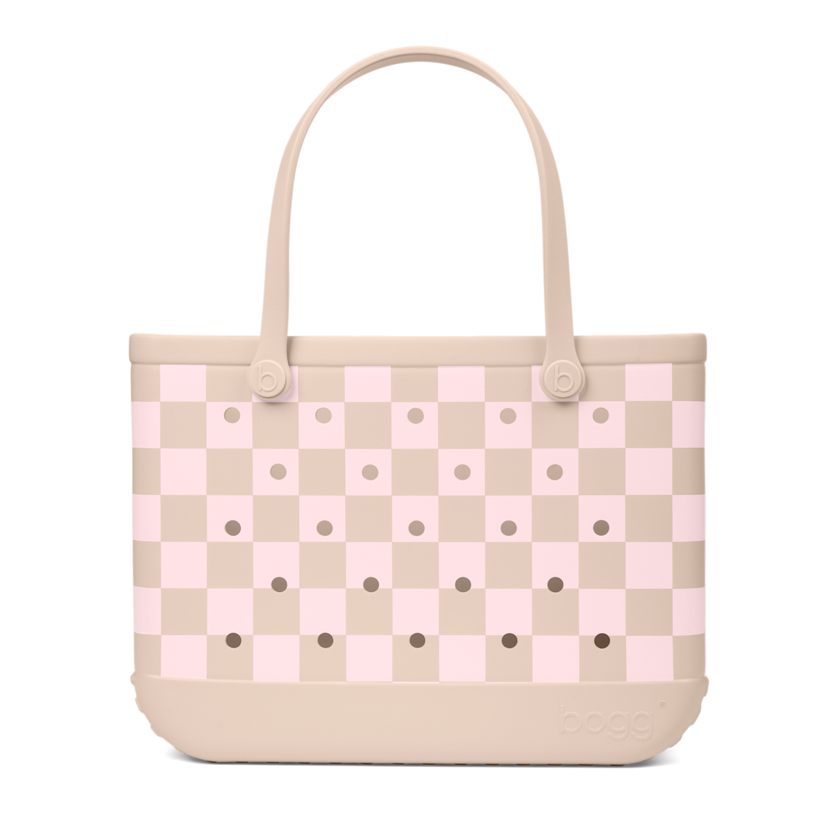 Original Bogg Bag - Checkered Linen/ Pink Marshmallow