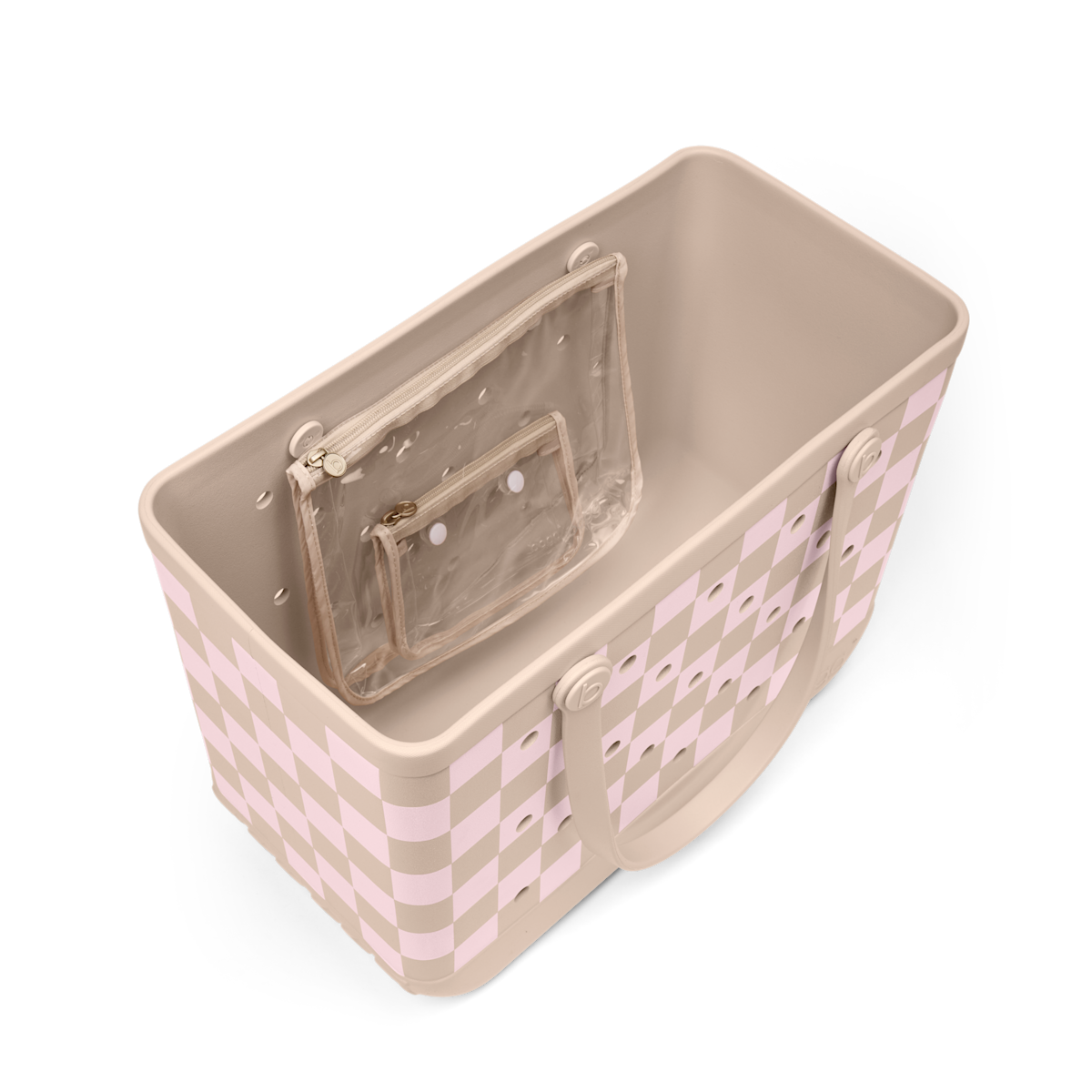 Original Bogg Bag - Checkered Linen/ Pink Marshmallow