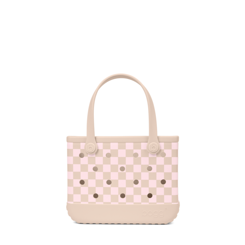 Bitty Bogg Bag – Checkered Linen/ Pink Marshmallow