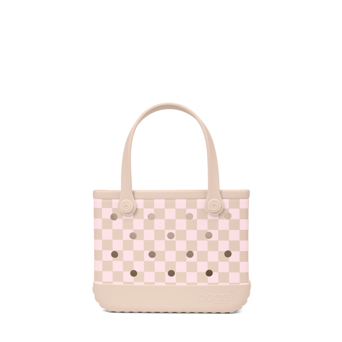 Bitty Bogg Bag - Checkered Linen/ Pink Marshmallow