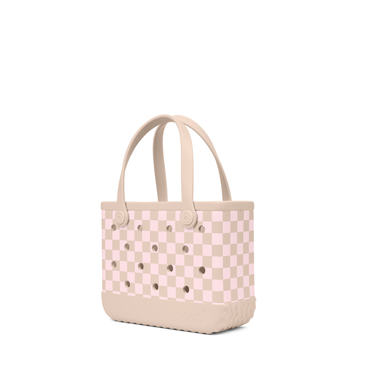 Bitty Bogg Bag - Checkered Linen/ Pink Marshmallow
