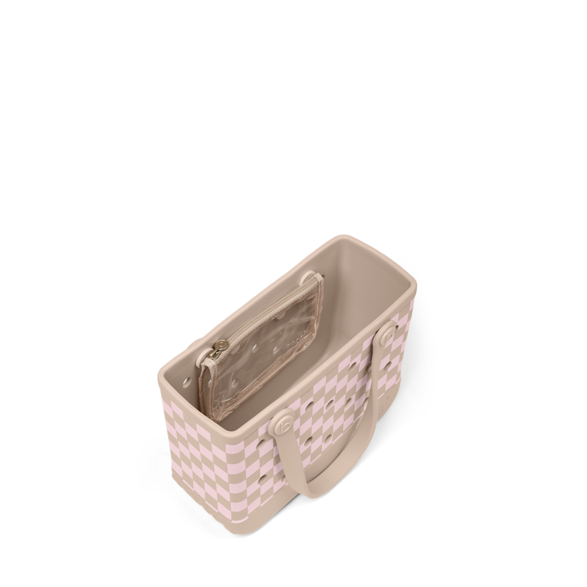 Bitty Bogg Bag - Checkered Linen/ Pink Marshmallow