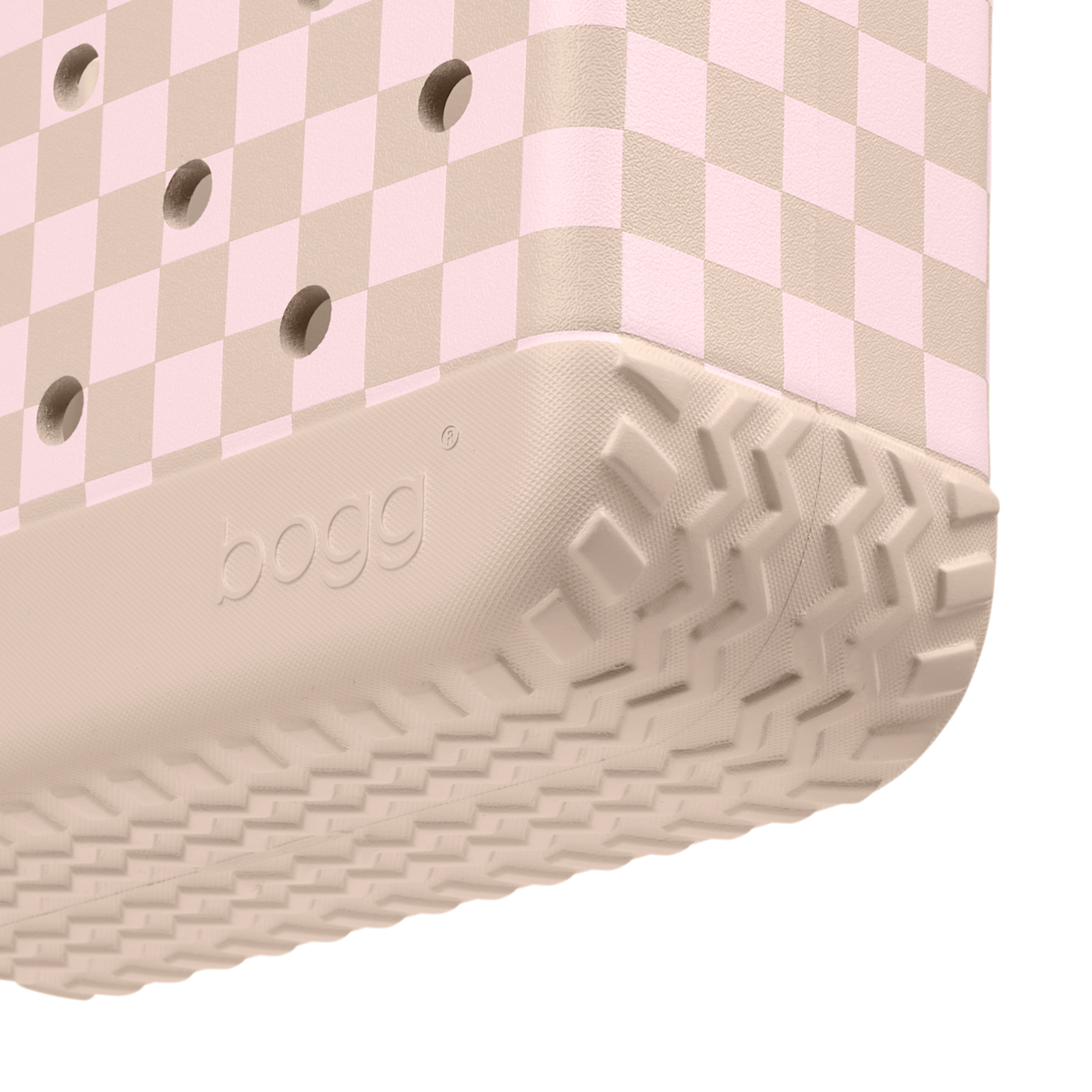 Bitty Bogg Bag - Checkered Linen/ Pink Marshmallow