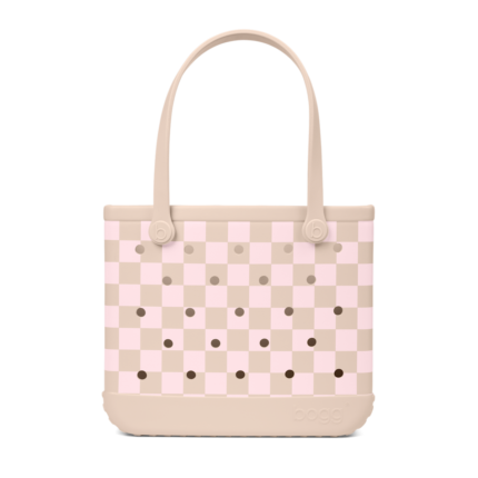 Baby Bogg Bag - Checkered Linen/ Pink Marshmallow